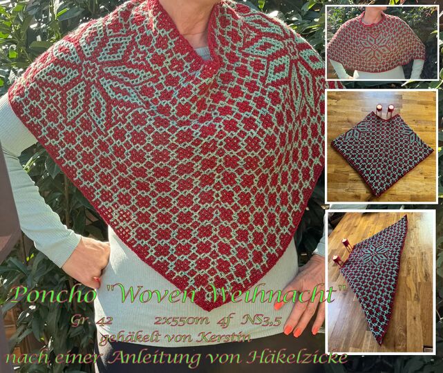 CAL Weihnachtsponcho "Woven Weihnacht" - Häkelanleitung in 6 Teilen