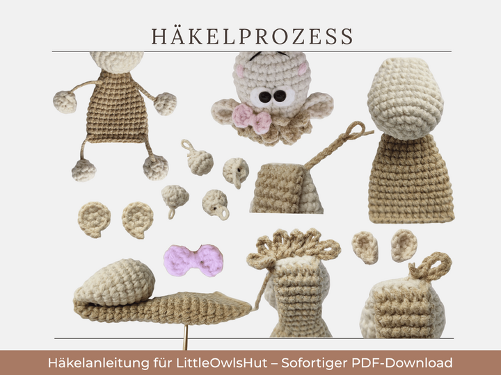 371DE Häkelanleitung Schaf Schlüsselanhänger - Brosche PDF Knittoy CP