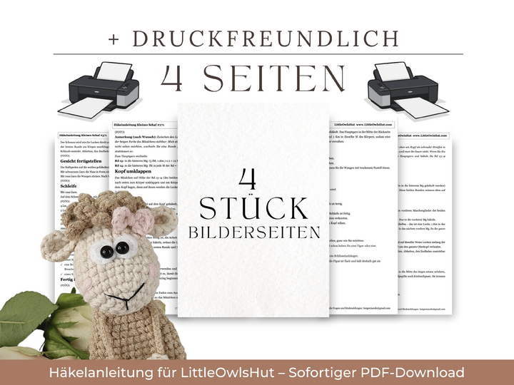 371DE Häkelanleitung Schaf Schlüsselanhänger - Brosche PDF Knittoy CP