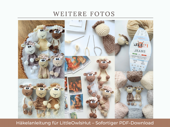 371DE Häkelanleitung Schaf Schlüsselanhänger - Brosche PDF Knittoy CP