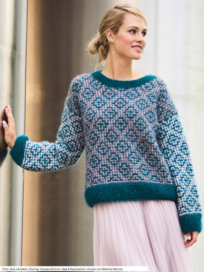 Pullover mit Hebemaschenmuster