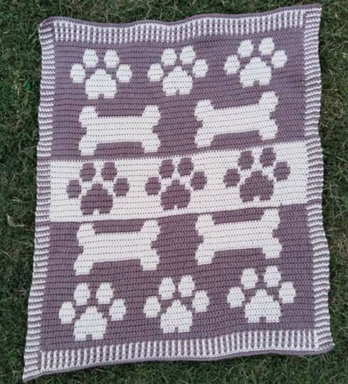Doggy Blanket Overlay Mosaic Crochet Pattern