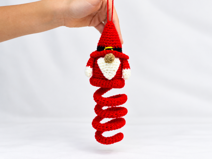 Häkelanleitung Spiral Weihnachtsgnom, Wichtel Christbaumschmuck