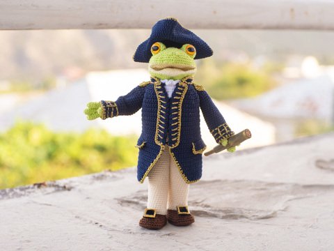 Admiral frog outfit crochet pattern