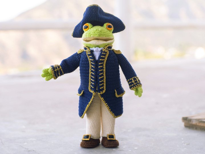 Admiral frog outfit crochet pattern