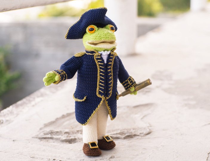 Admiral frog outfit crochet pattern