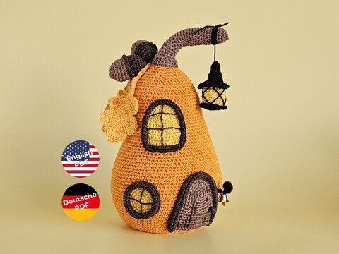 Kürbishaus häkeln – Häkelanleitung für Herbstdeko & Amigurumi