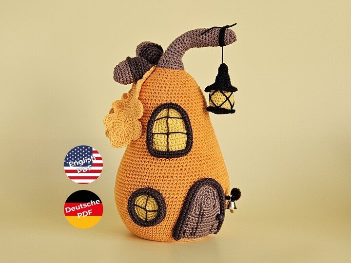 Kürbishaus häkeln – Häkelanleitung für Herbstdeko & Amigurumi