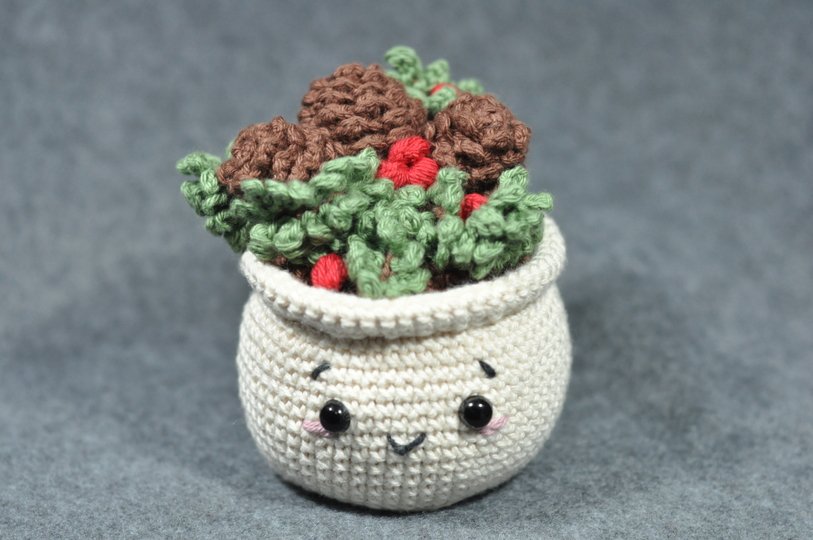 Crochet Pattern Cute Christmas Pots