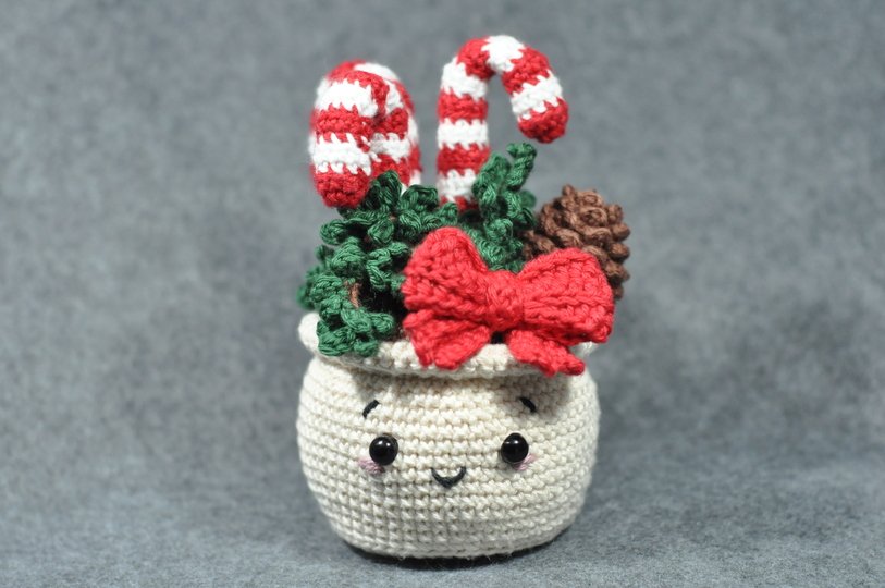 Häkelanleitung süße Weihnachtstöpfe