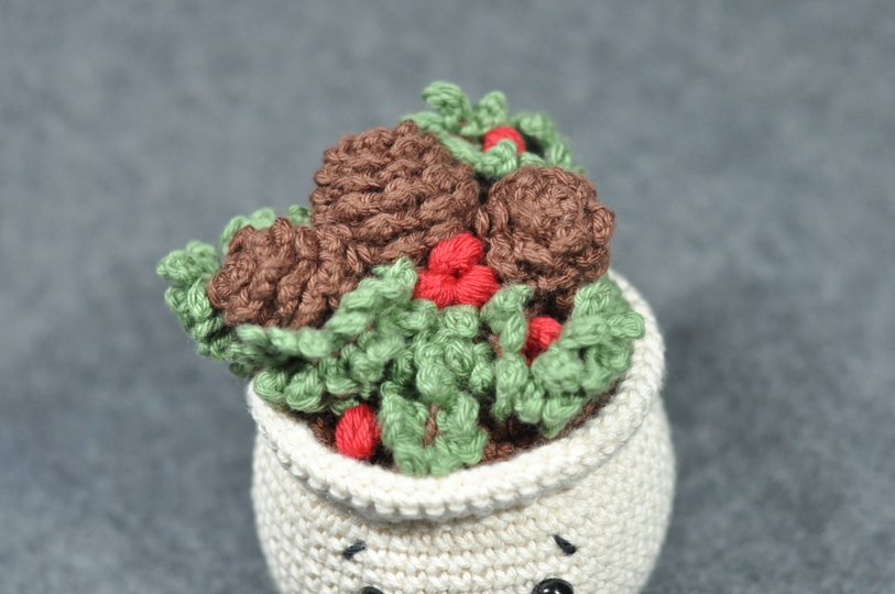Häkelanleitung süße Weihnachtstöpfe
