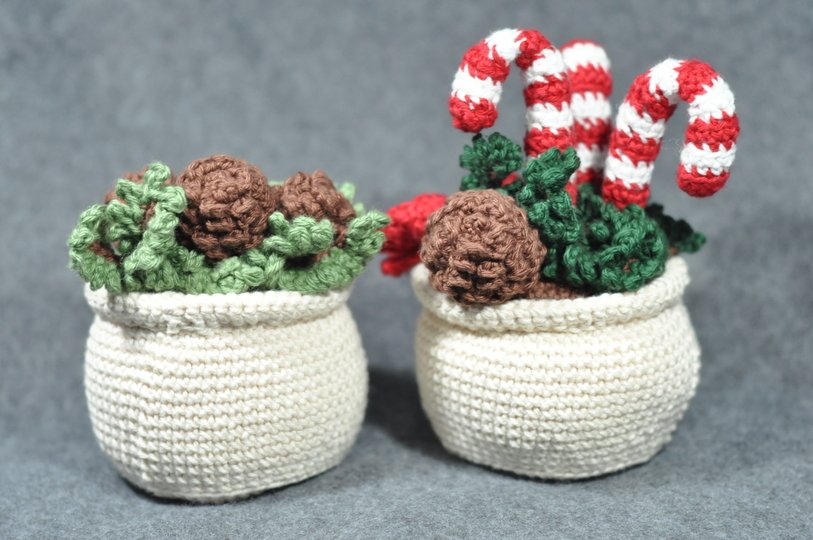 Häkelanleitung süße Weihnachtstöpfe