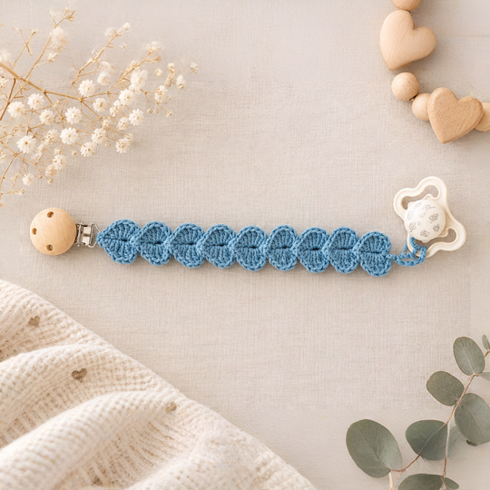 Crochet Pattern Pacifier Chain Heart Trail