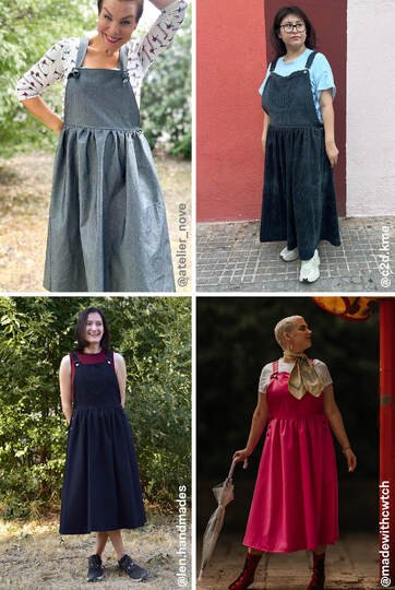 Dungaree Dress Sewing Pattern Ladies Kylie XS-XXXL Juliana Martejevs