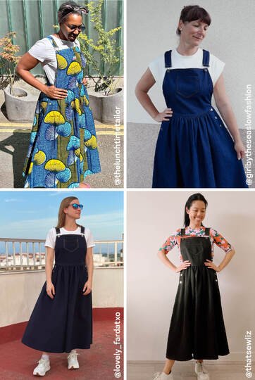 Dungaree Dress Sewing Pattern Ladies Kylie XS-XXXL Juliana Martejevs