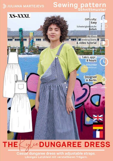 Dungaree Dress Sewing Pattern Ladies Kylie XS-XXXL Juliana Martejevs