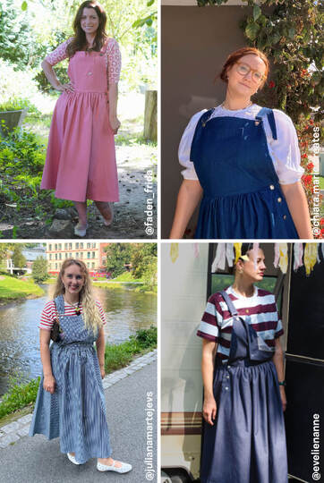Latzkleid Schnittmuster Damen Latzrock aus Denim oder Cord mit Nähanleitung