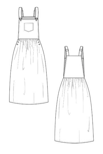 Latzkleid Schnittmuster Damen Latzrock aus Denim oder Cord mit Nähanleitung