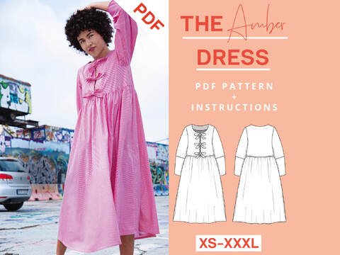 Midikleid mit Schleifen Schnittmuster Damen XS-XXXL Amber Juliana Martejevs