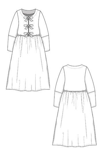 Midi Dress Sewing Pattern Amber with bows Juliana Martejevs sewing tutorial