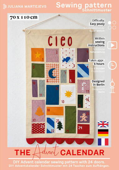 DIY Adventskalender Schnittmuster zum Selbernähen für Weihnachten