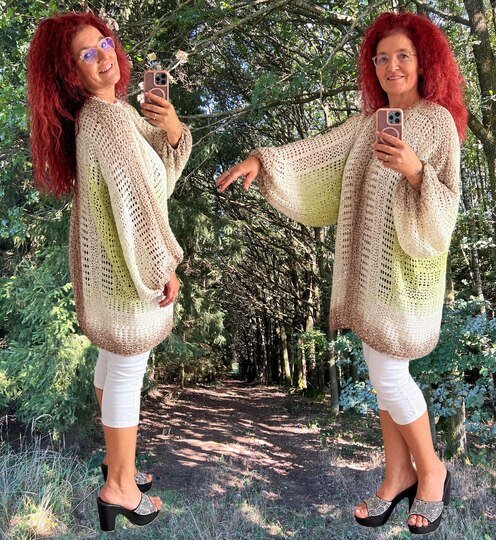 Häkelanleitung Hexagon Jacke Pia