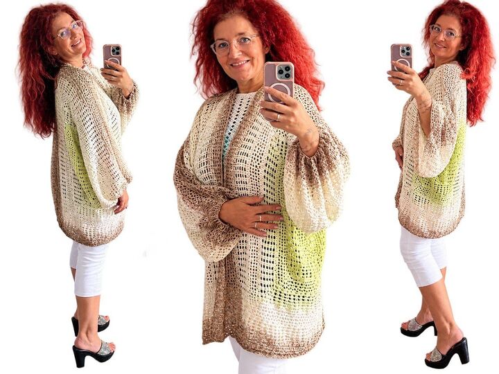 Häkelanleitung Hexagon Jacke Pia