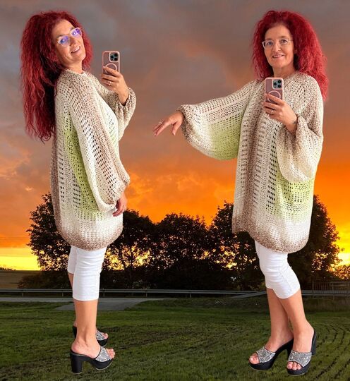Häkelanleitung Hexagon Jacke Pia