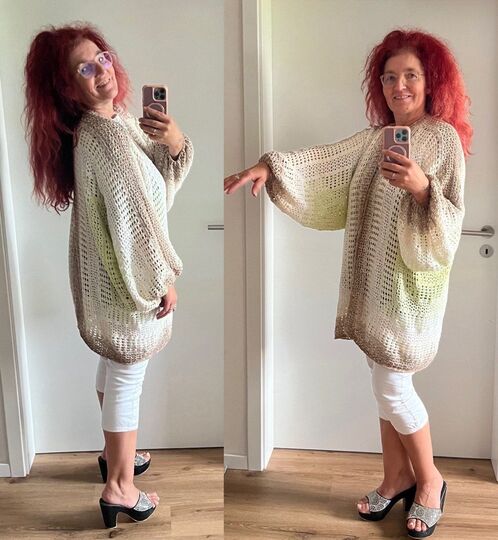 Häkelanleitung Hexagon Jacke Pia