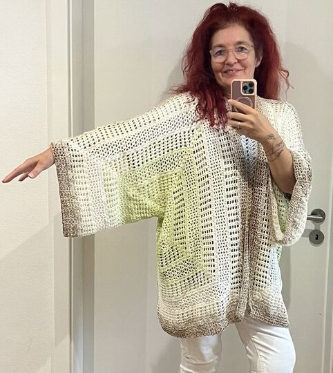 Häkelanleitung Hexagon Jacke Pia