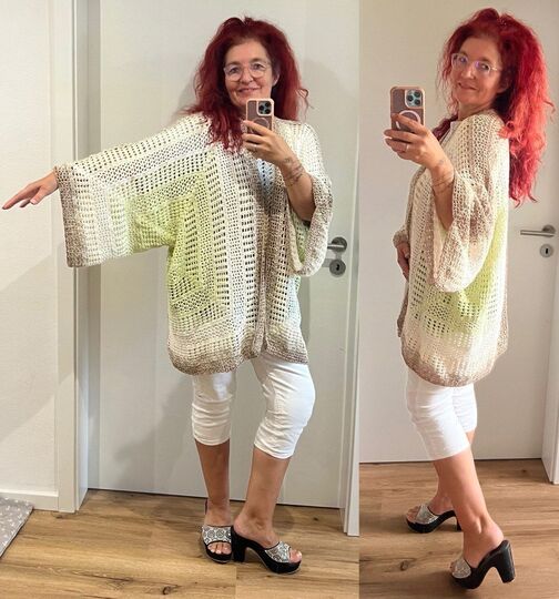 Häkelanleitung Hexagon Jacke Pia
