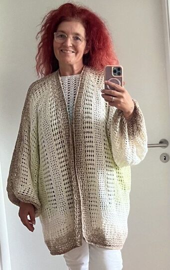Häkelanleitung Hexagon Jacke Pia