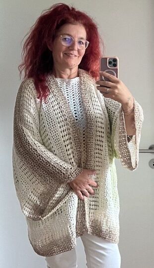 Häkelanleitung Hexagon Jacke Pia