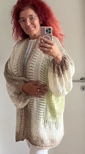 Häkelanleitung Hexagon Jacke Pia