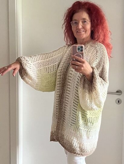 Häkelanleitung Hexagon Jacke Pia