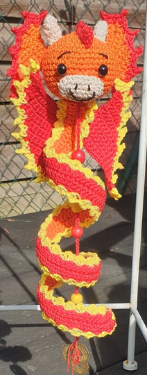 Crochet Pattern Dragon Wind Spinner: Spiral Mobile Construction Kit (S-L)