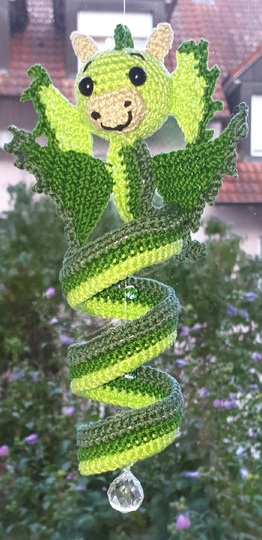 Crochet Pattern Dragon Wind Spinner: Spiral Mobile Construction Kit (S-L)