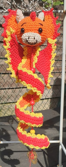 Crochet Pattern Dragon Wind Spinner: Spiral Mobile Construction Kit (S-L)