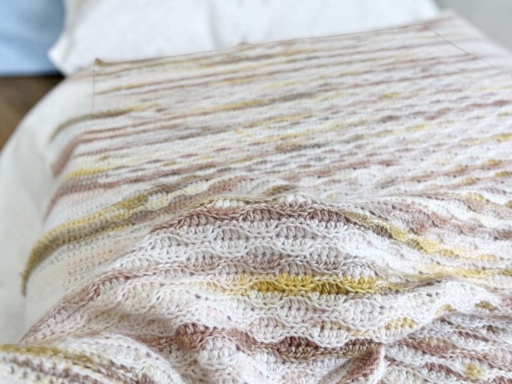 Baby Decke mit einfachem 3D Muster - Häkelanleitung