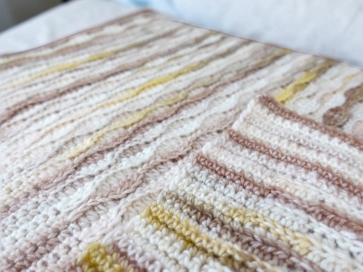 Baby Decke mit einfachem 3D Muster - Häkelanleitung