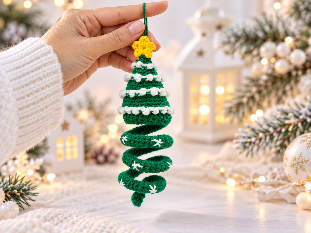Häkelanleitung Weihnachtsbaum-Spirale, Tannenbaum Christbaumschmuck