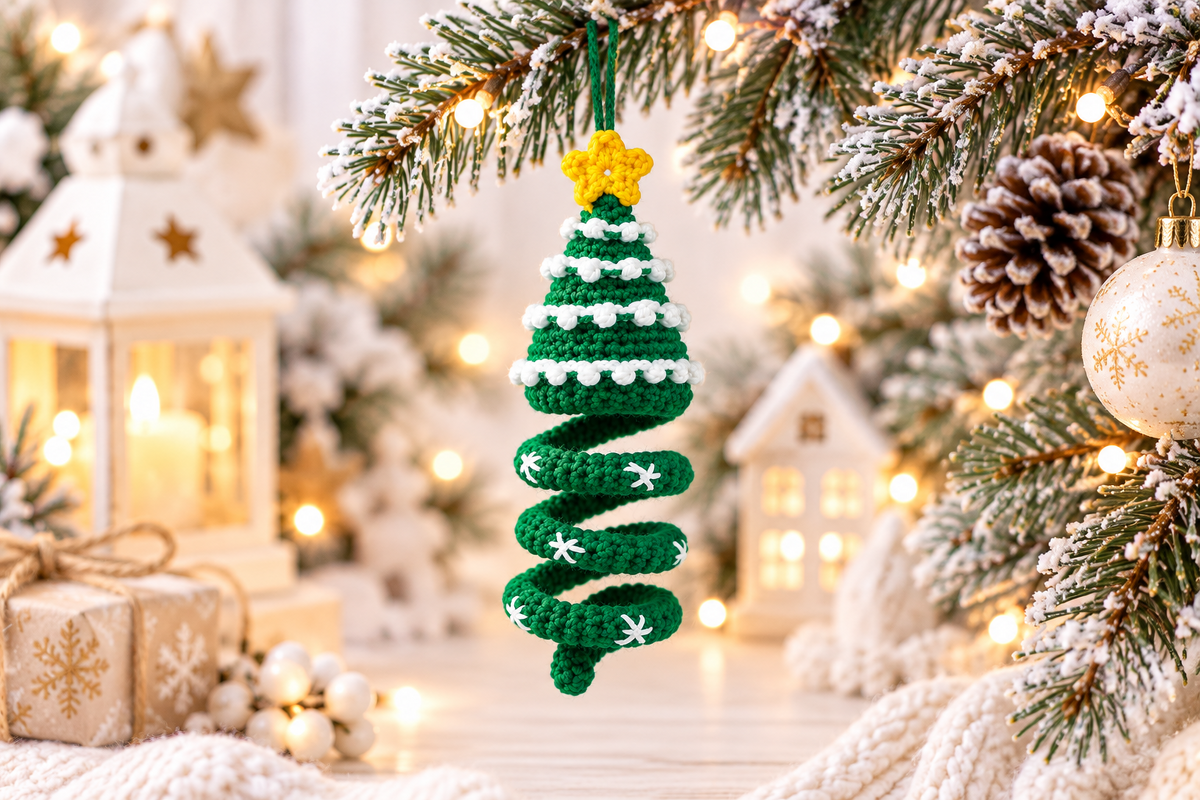 Crochet Spiral Christmas Tree Pattern, Hanging Christmas Pattern - Image 9