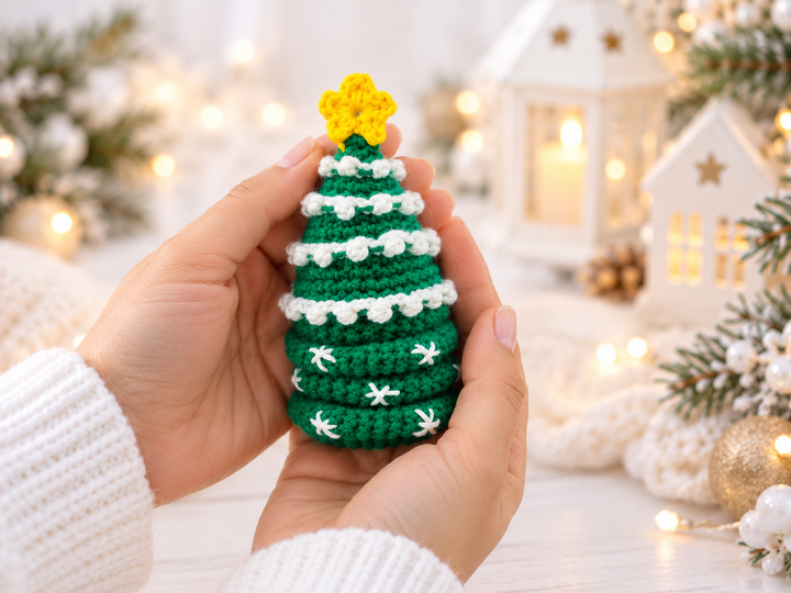 Crochet Spiral Christmas Tree Pattern, Hanging Christmas Pattern