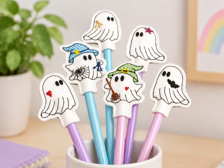 ITH LED Stickdatei Stiftetopper Gespenster Halloween Geist