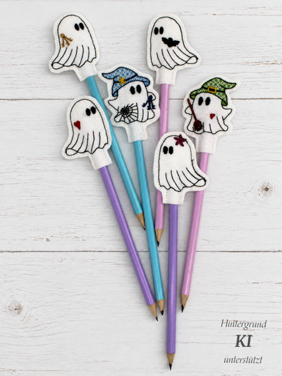 ITH LED Stickdatei Stiftetopper Gespenster Halloween Geist
