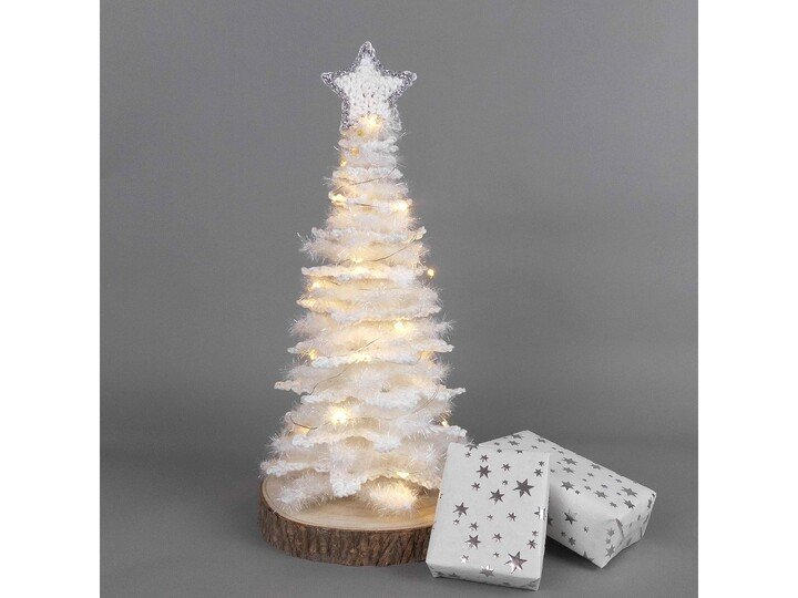 Häkelanleitung glitzernder Weihnachtsbaum aus Schneeflocken - für Anfänger