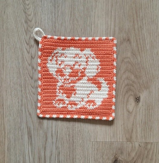 Häkelanleitung Topflappen "Hundebaby"