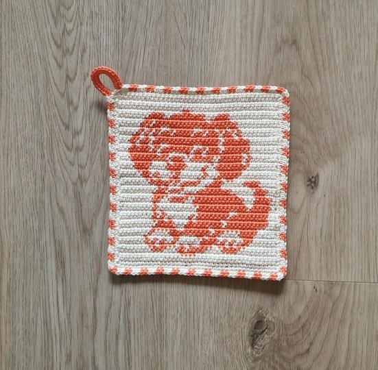 Häkelanleitung Topflappen "Hundebaby"
