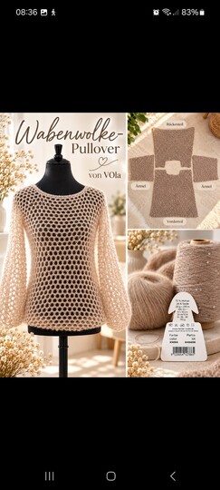Wabenwolke - Pulli häkeln - Kinderpullover Häkelanleitung als PDF