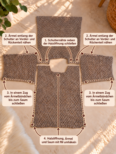 Wabenwolke - Pulli häkeln - Kinderpullover Häkelanleitung als PDF